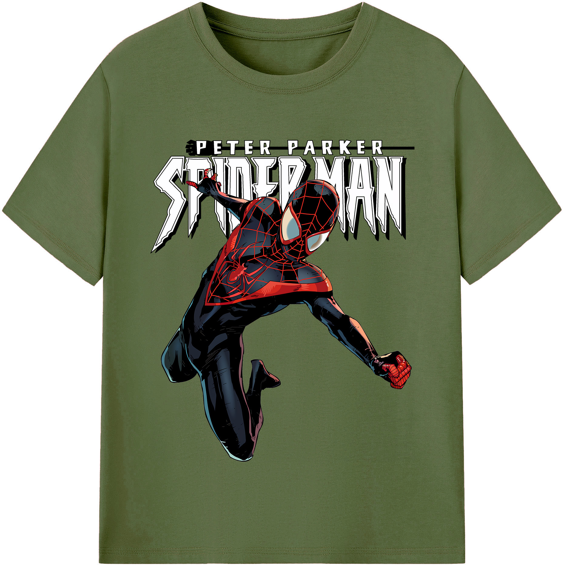 （画像用） Spider Man スパイダーマン 綿100％半袖Tシャツ（フロントプリント）